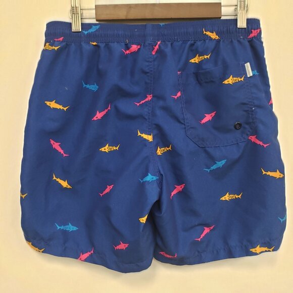 Maamgic Mens Shark Swim Trunks Size M Blue Vacation Beach Travel Cruise - Picture 2 of 11